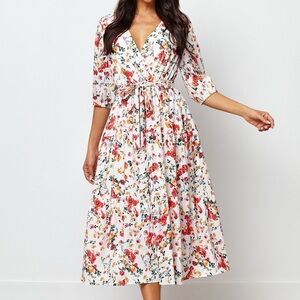Cherie Day Floral Midi Dress - Medium - Modest and perfect for Spring & Easter!